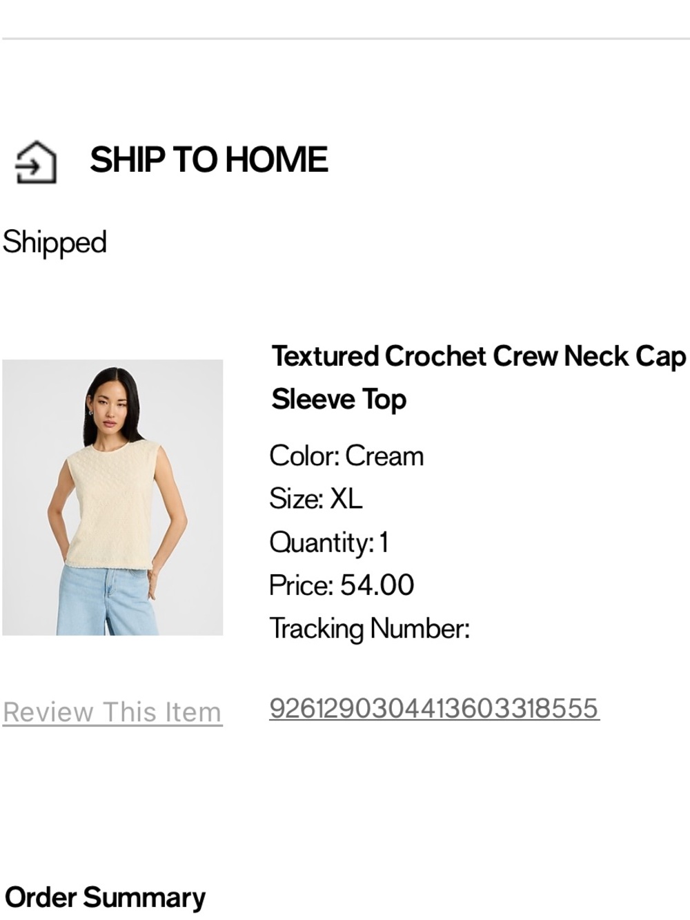 Textured crochet crew neck cap sleeve top in XL